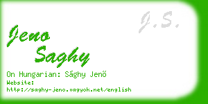 jeno saghy business card