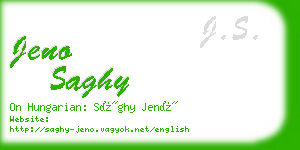 jeno saghy business card